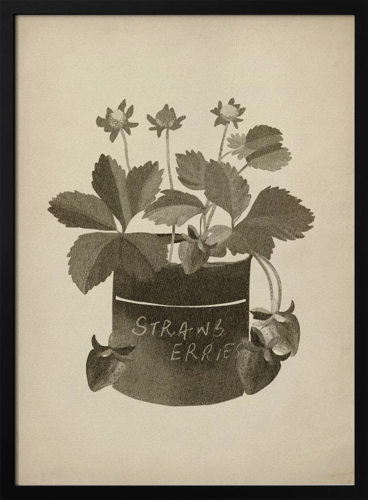 Vintage aardbeienplant | Poster