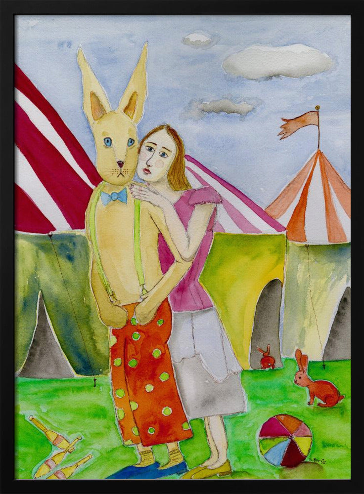 Circusartiesten met konijnen | Poster