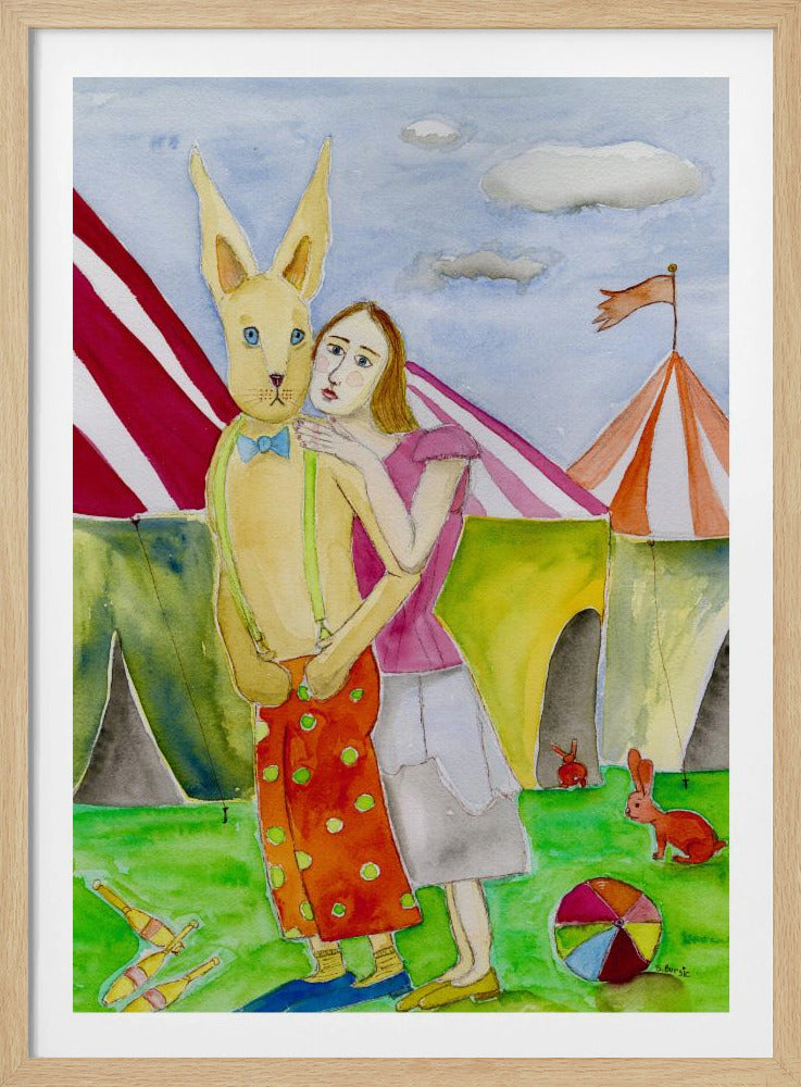 Circusartiesten met konijnen | Poster
