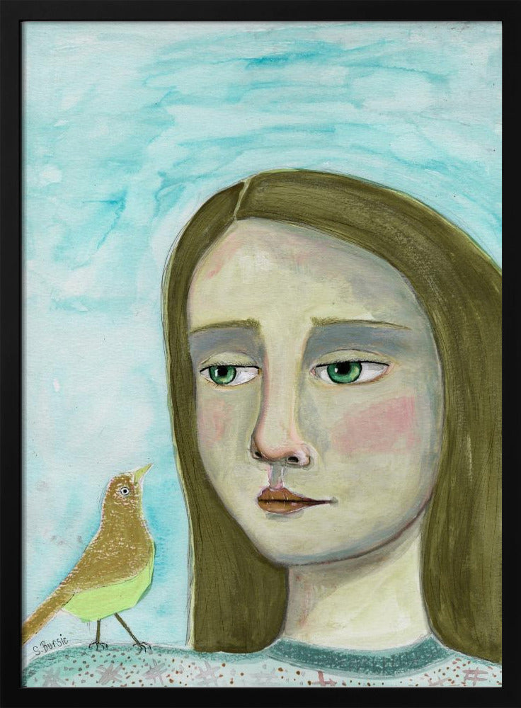 Dame en vogel | Poster