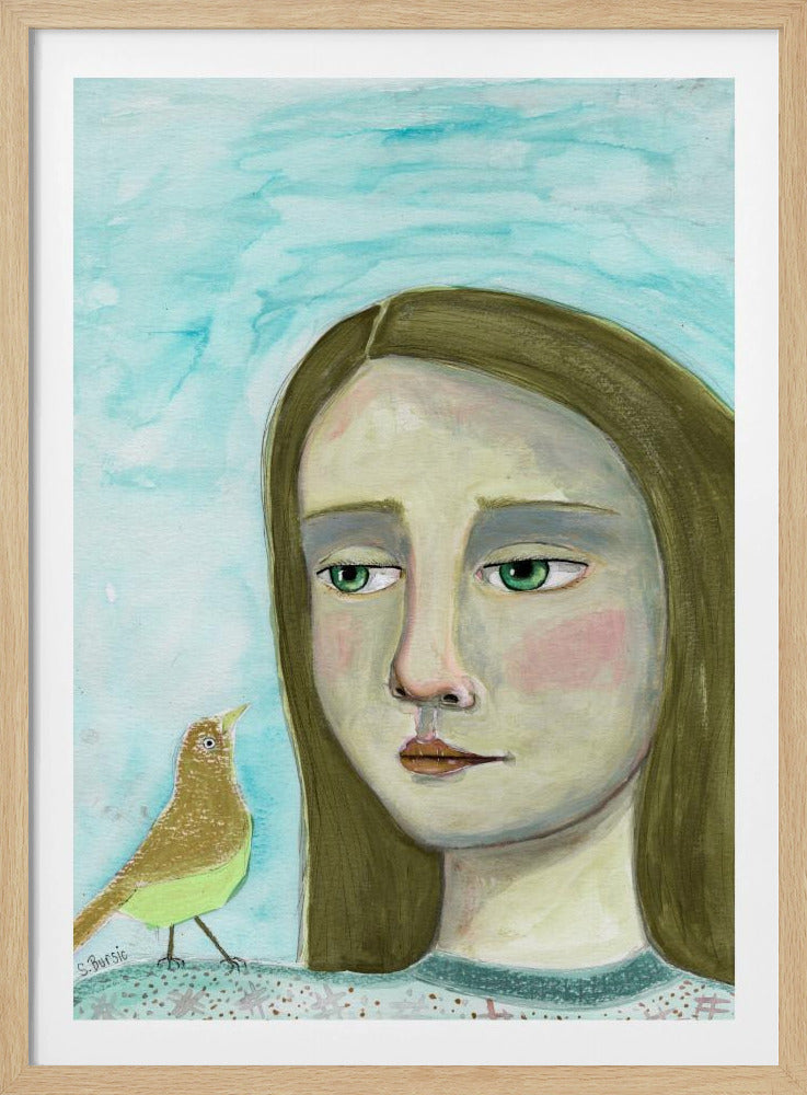 Dame en vogel | Poster