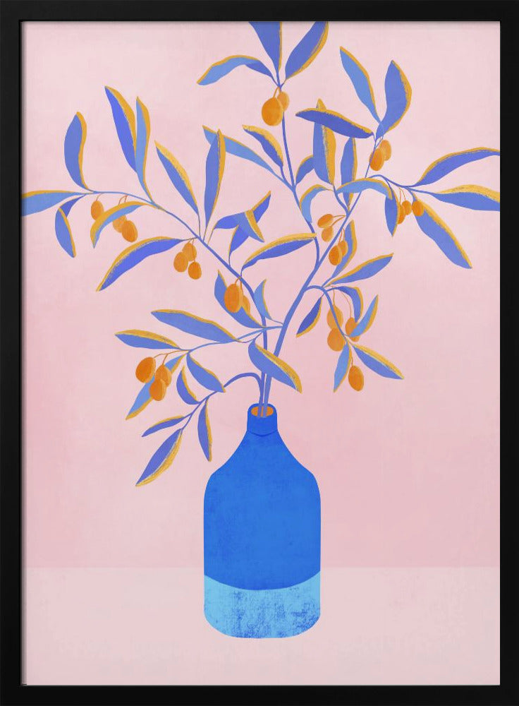 Stilleven met blauwe takken | Poster