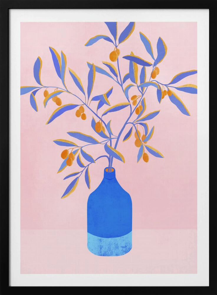 Stilleven met blauwe takken | Poster