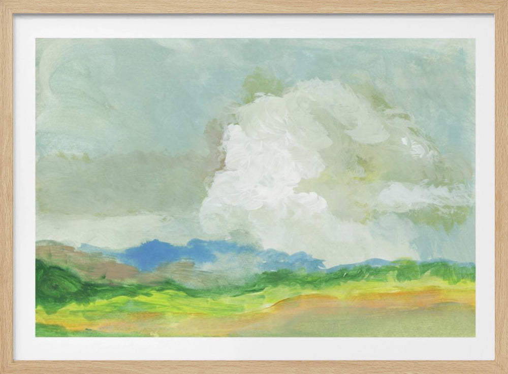 Landschap met grote wolken | Poster