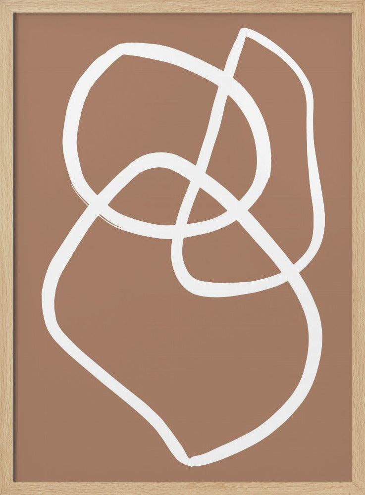 Abstracte lijnen mokka | Poster