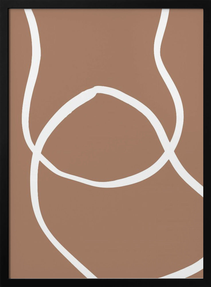 Abstracte lijnen Mocha 2 | Poster