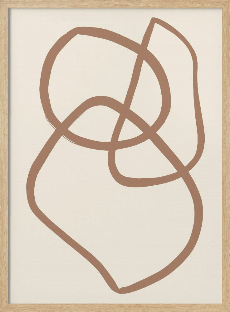 Abstracte lijnen Mocha 5 | Poster