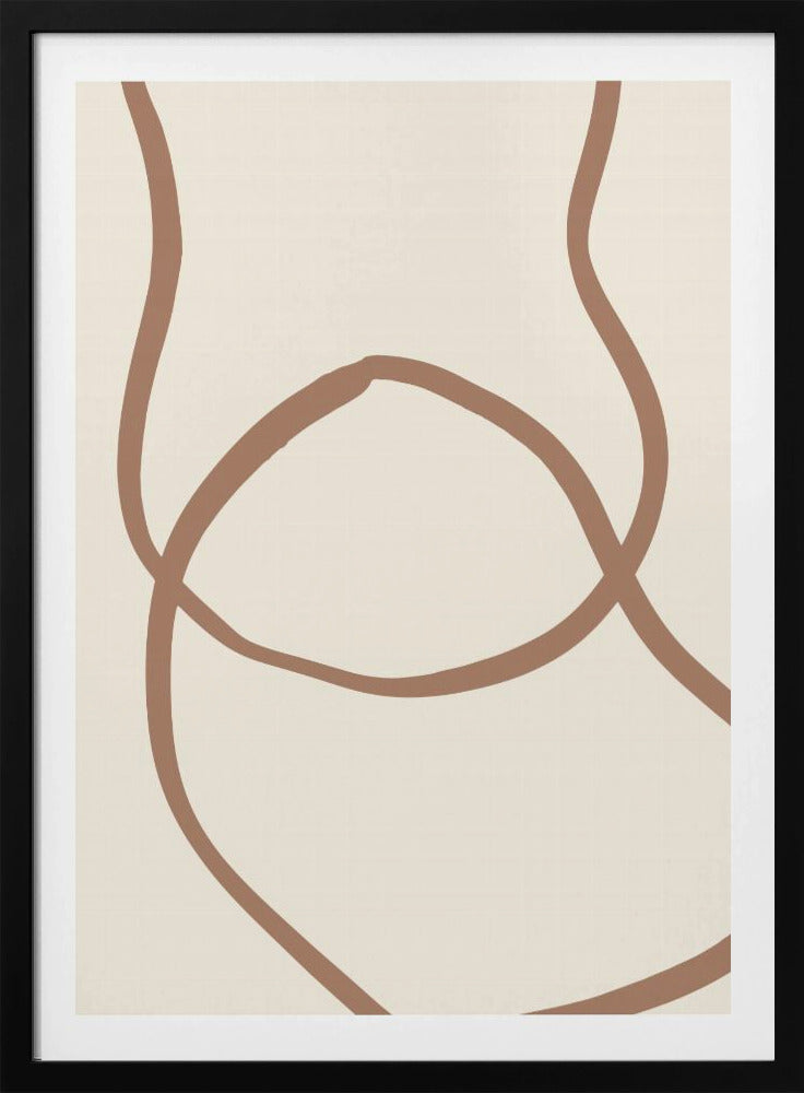 Abstracte lijnen Mocha 6 | Poster