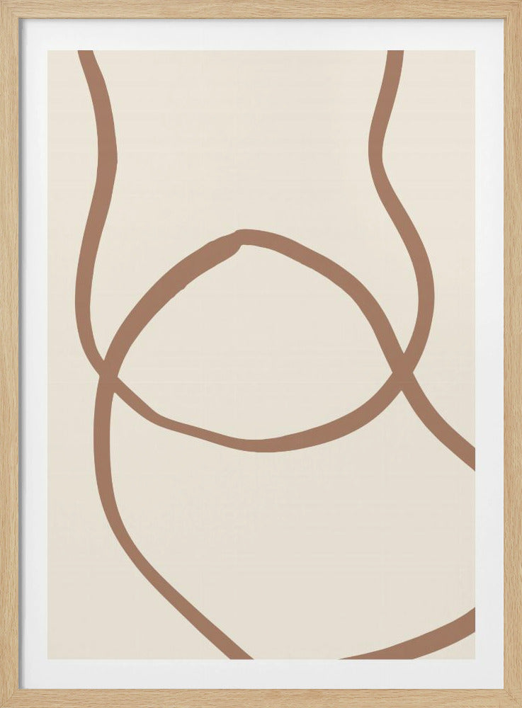 Abstracte lijnen Mocha 6 | Poster
