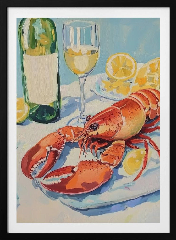 Stilleven met kreeft en wijn | Poster