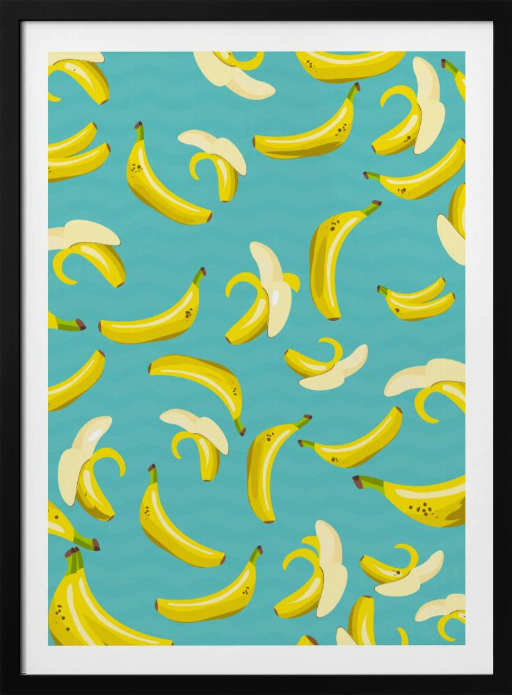 Speels patroon van gele bananen | Poster