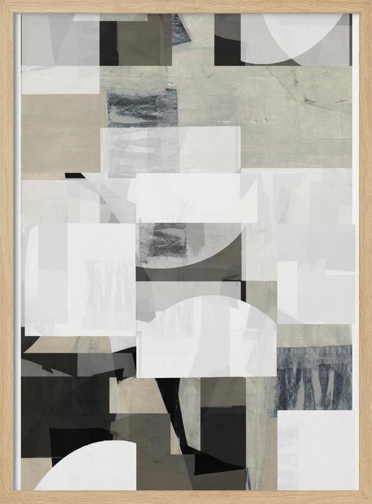 Abstracte Mocha Zwart Wit Compositie Nr. 2 | Poster
