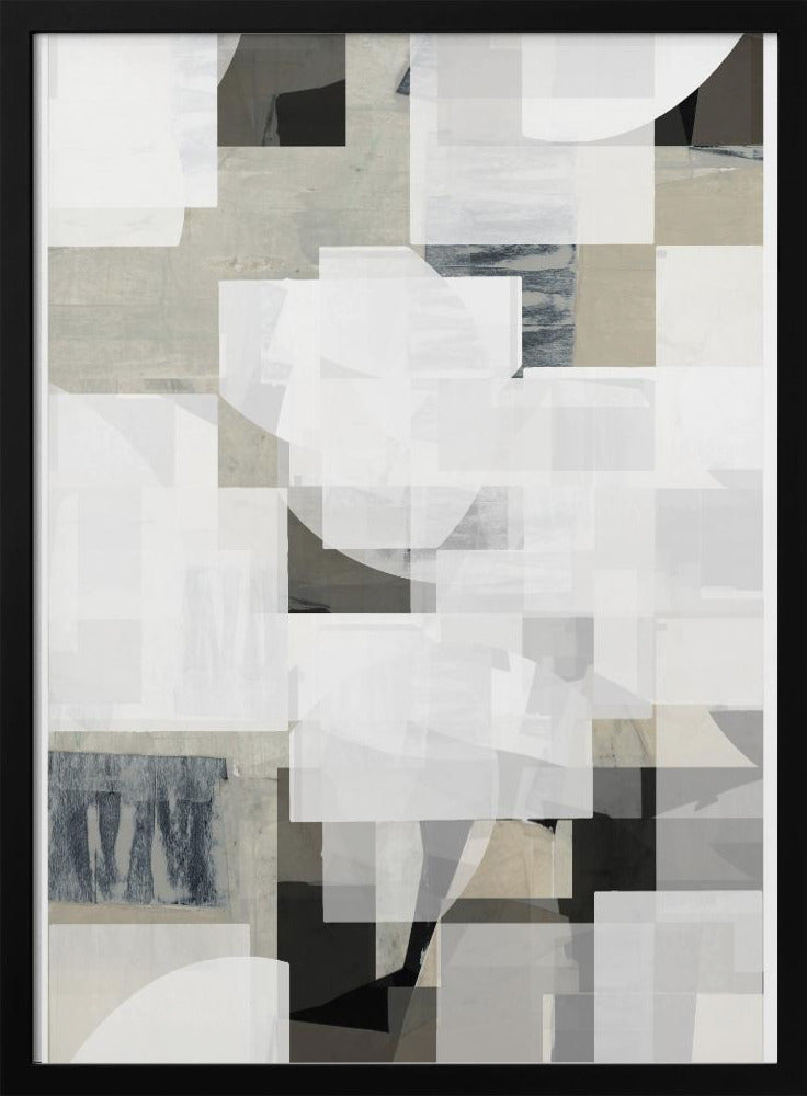 Abstracte Mocha Zwart Wit Compositie Nr. 3 | Poster