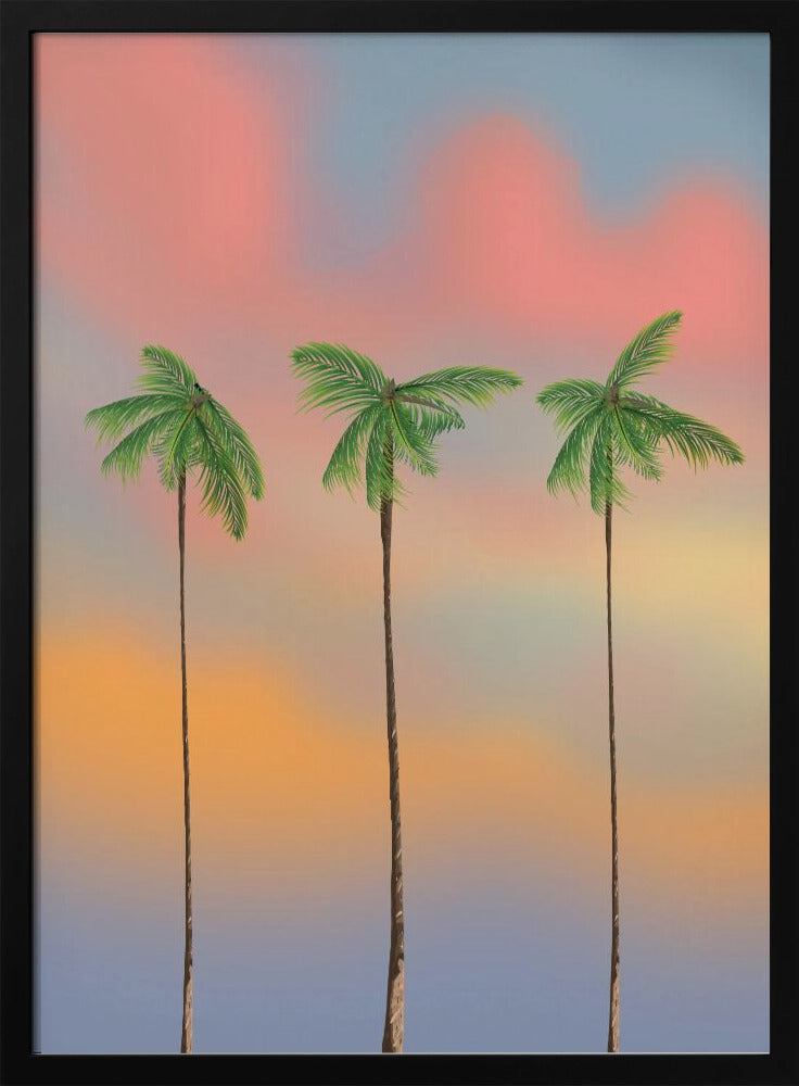 Drie hoge palmbomen | Poster