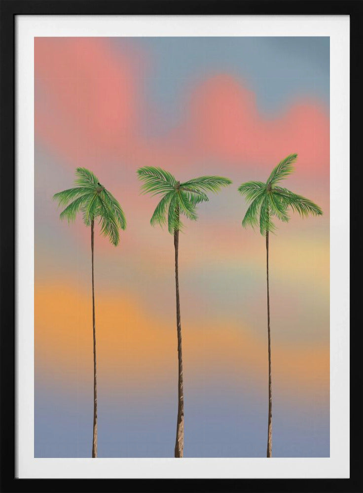 Drie hoge palmbomen | Poster
