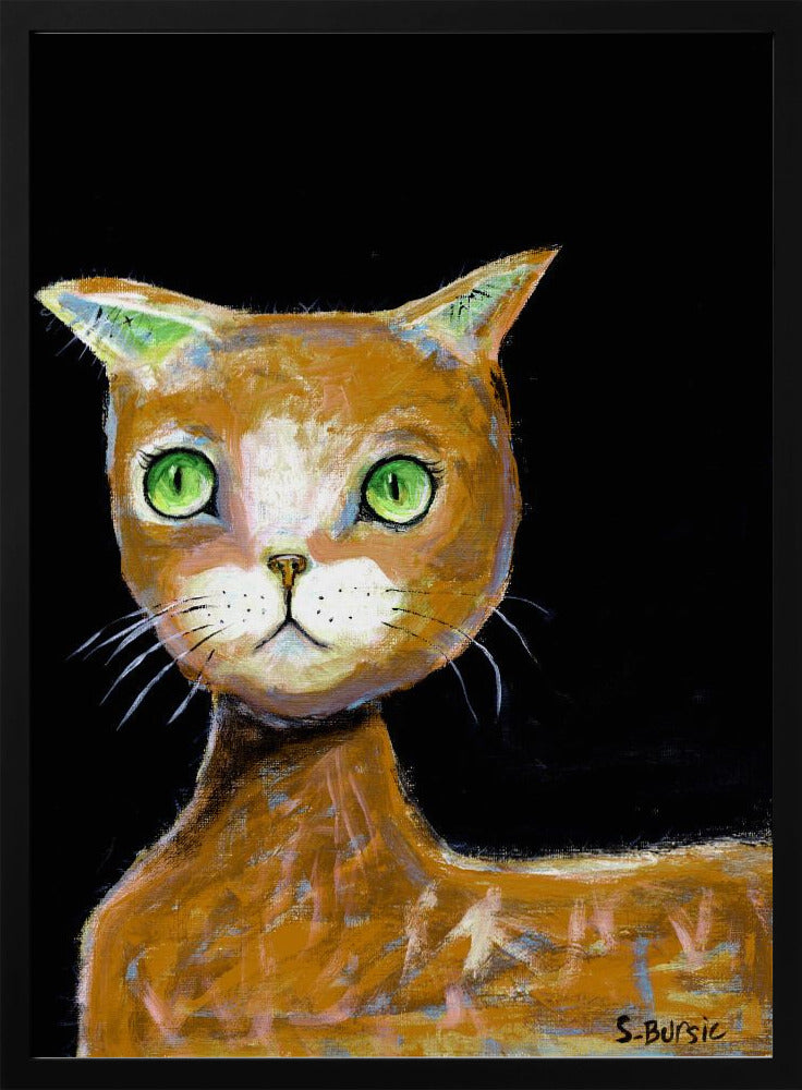 De bruine kat met grote ogen | Poster