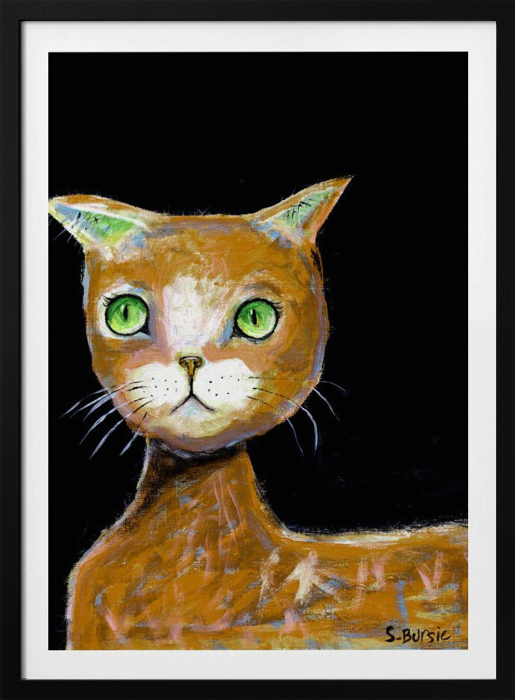 De bruine kat met grote ogen | Poster