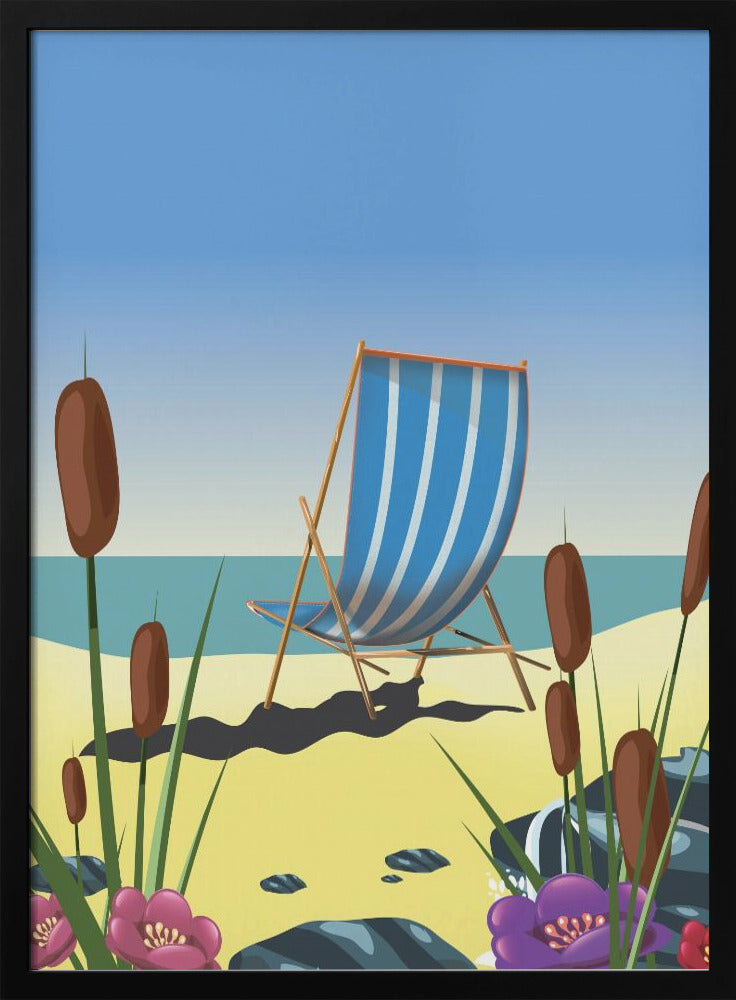 Ligstoel aan zee | Poster