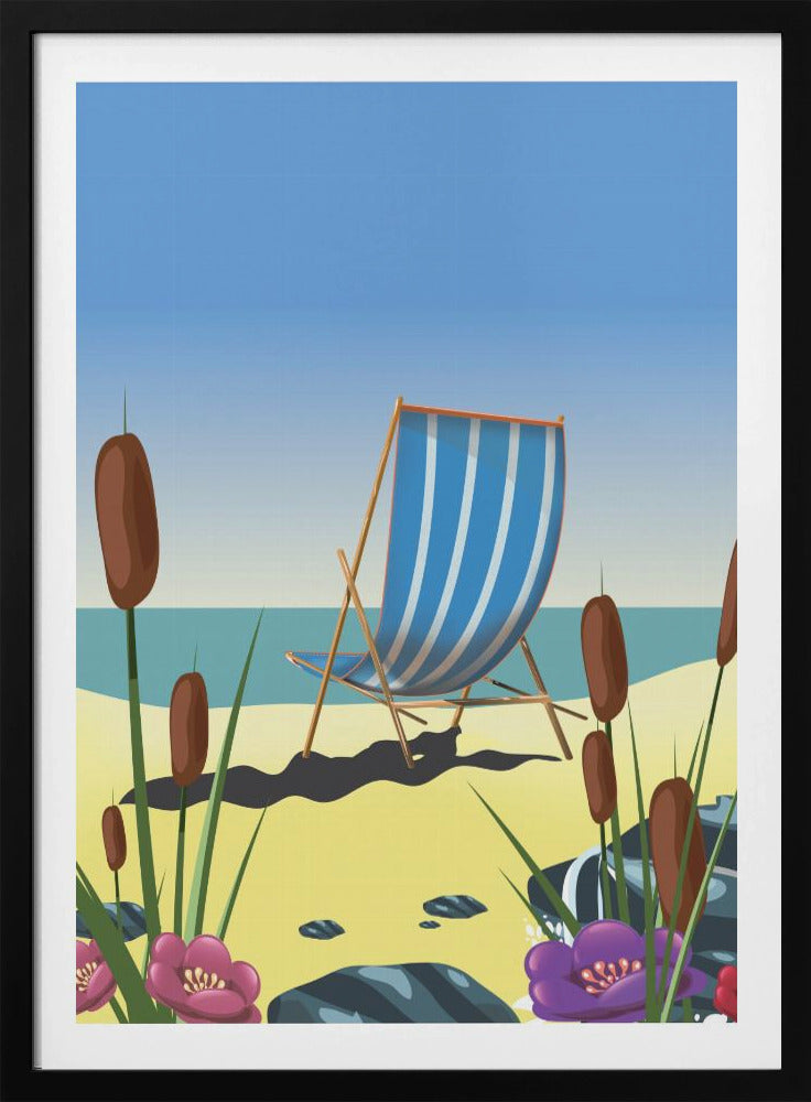 Ligstoel aan zee | Poster