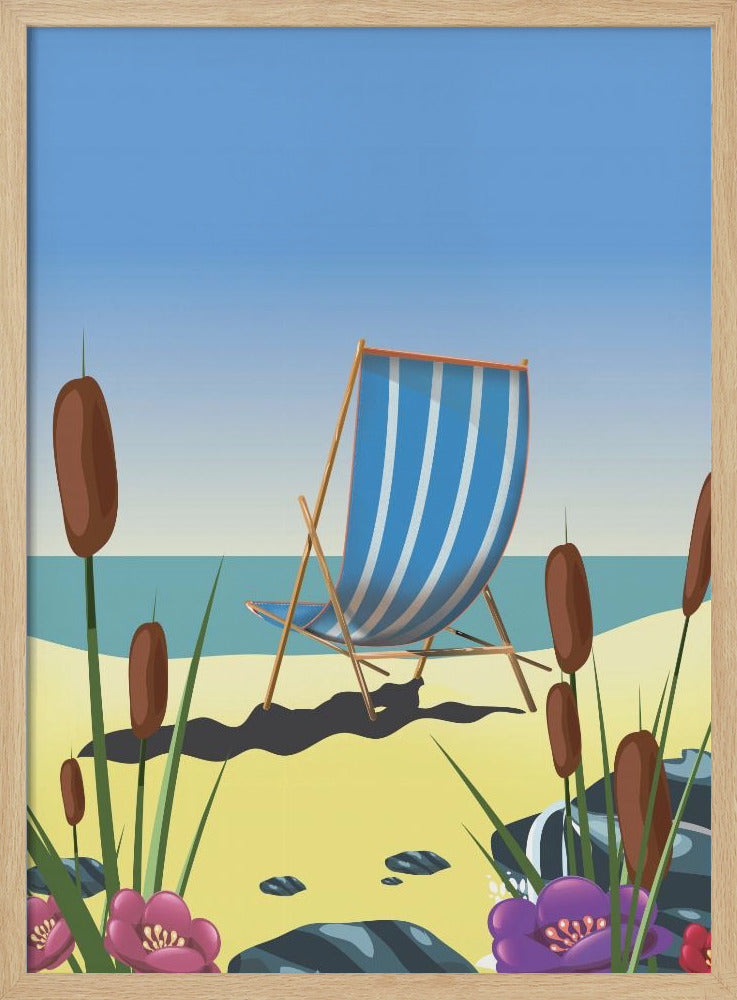 Ligstoel aan zee | Poster
