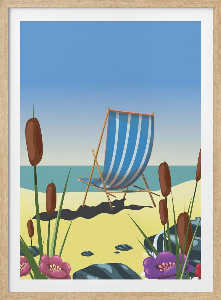 Ligstoel aan zee | Poster