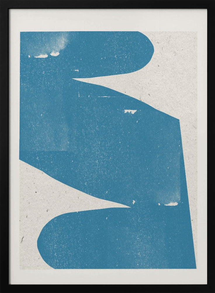 Blauwe abstracte curve | Poster