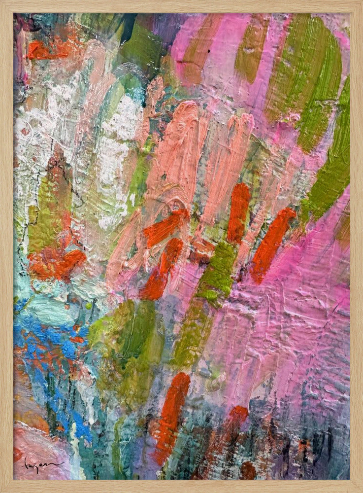 Fluisterende roze penseelstreken | Poster
