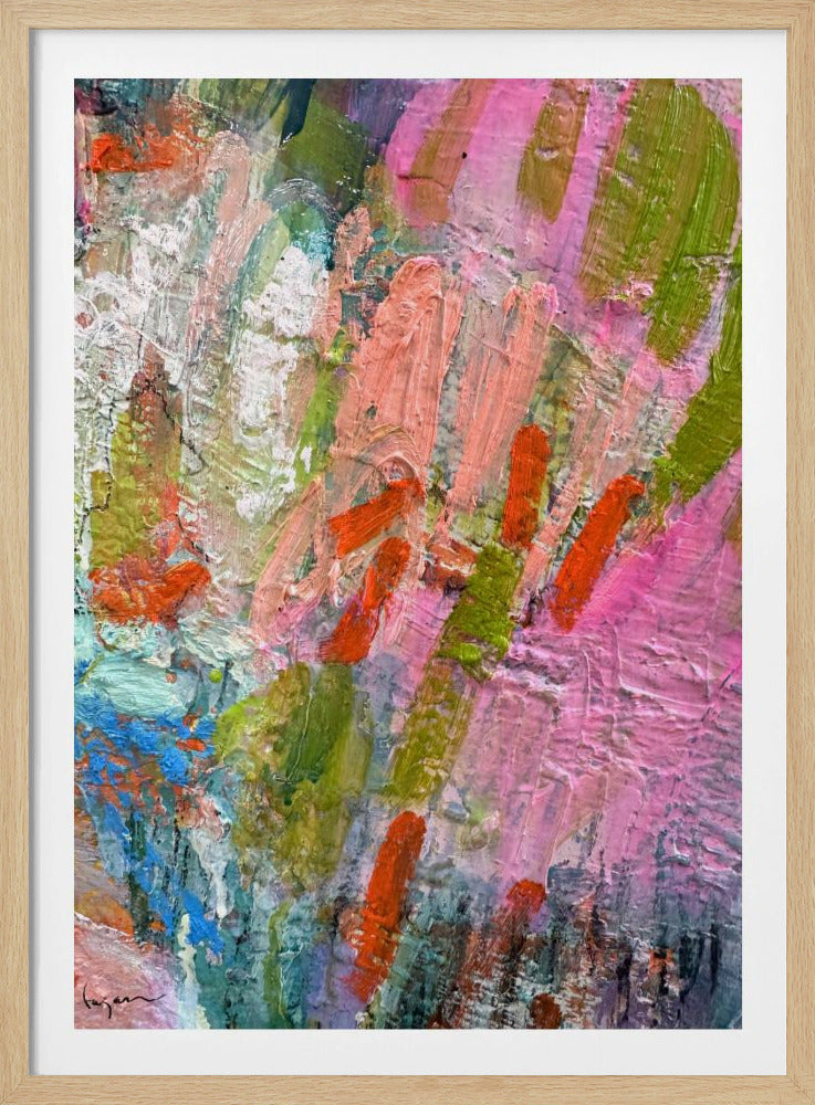 Fluisterende roze penseelstreken | Poster