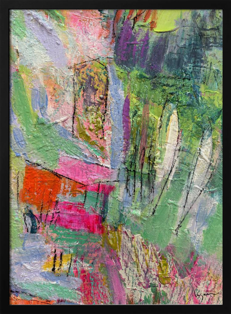 Levendige abstracte buurt | Poster