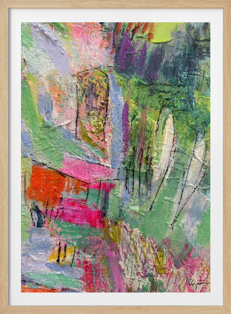 Levendige abstracte buurt | Poster