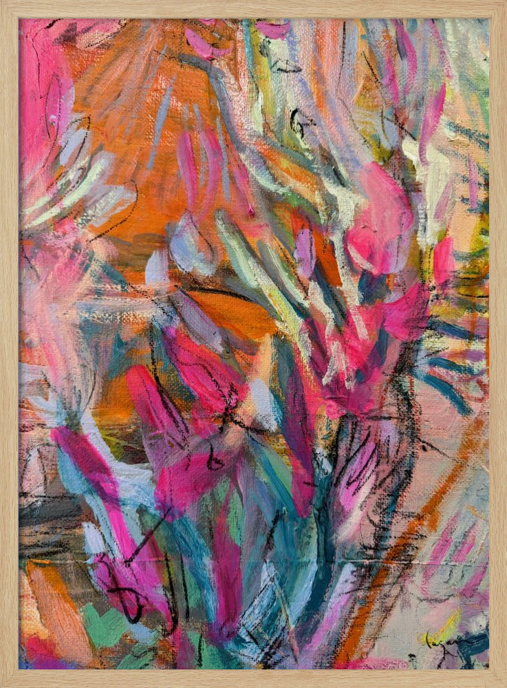 Roze abstracte bloemblaadjes | Poster
