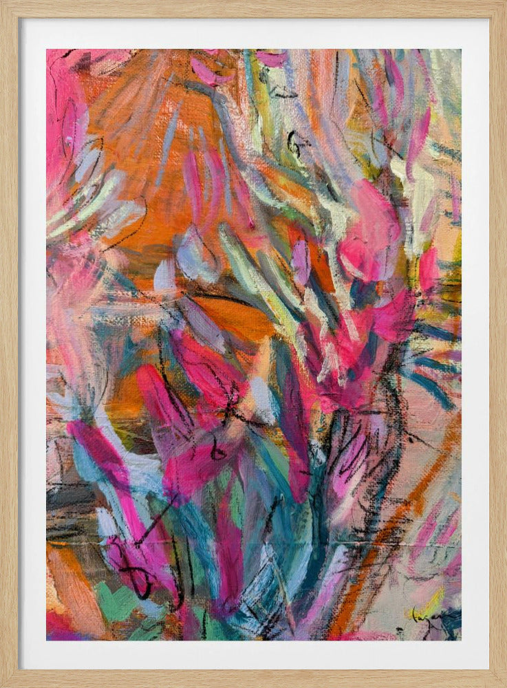 Roze abstracte bloemblaadjes | Poster