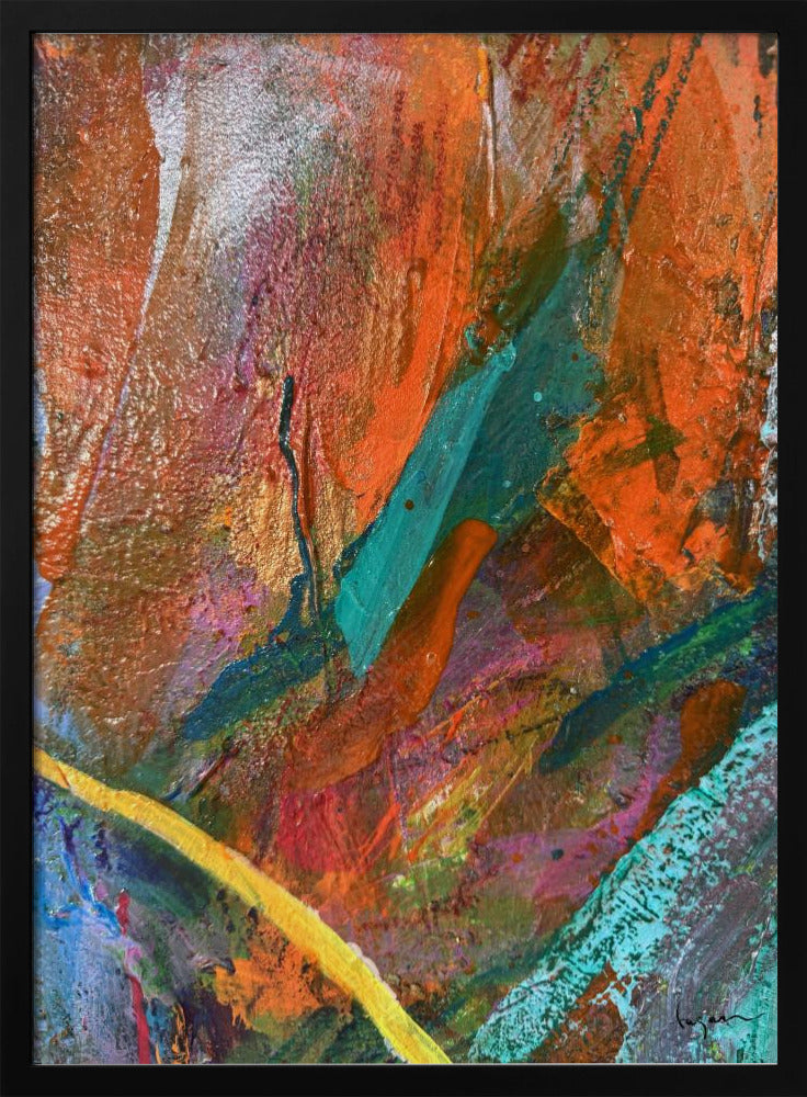 Levendig expressionistisch oranje | Poster