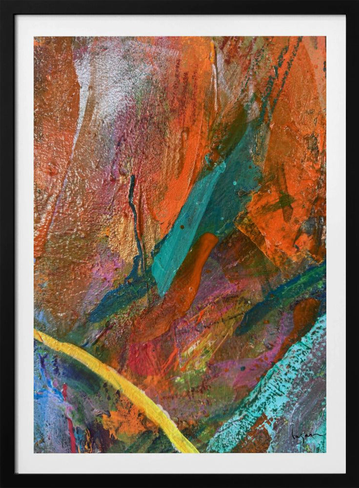 Levendig expressionistisch oranje | Poster