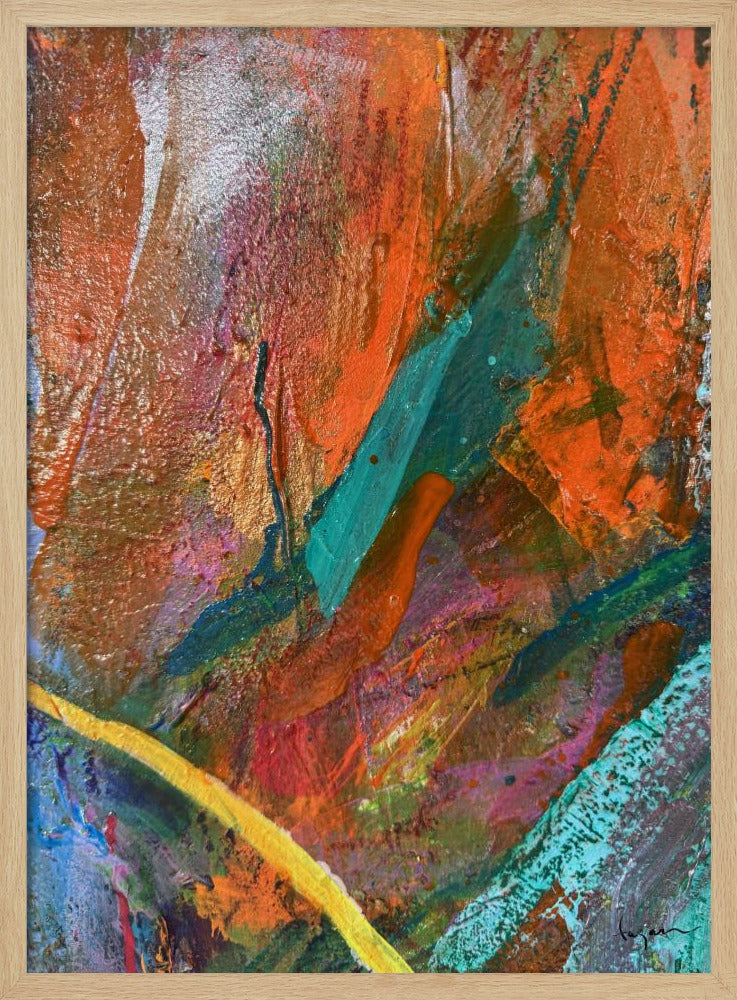 Levendig expressionistisch oranje | Poster