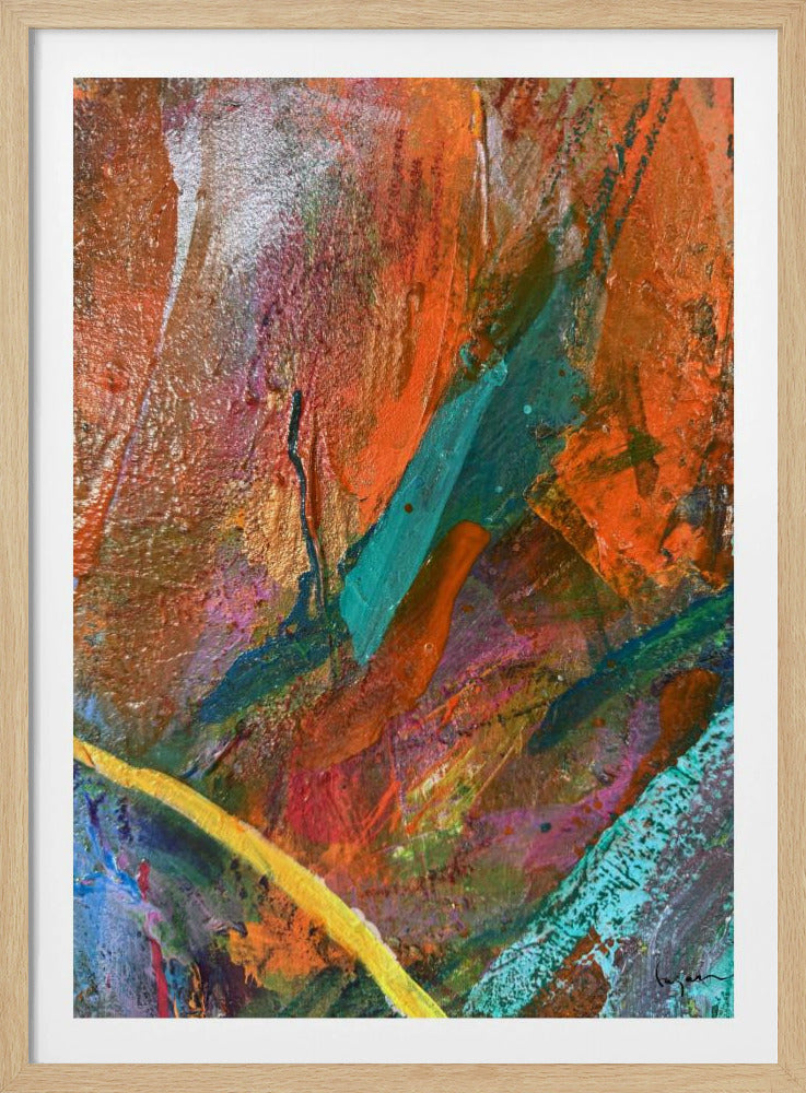 Levendig expressionistisch oranje | Poster