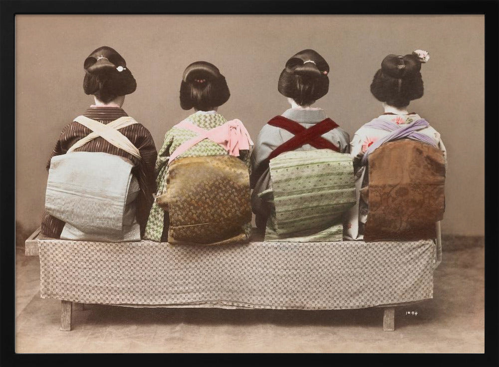 Showing Back Style (19th 20th Century) Japanese Woman Sitting | Poster