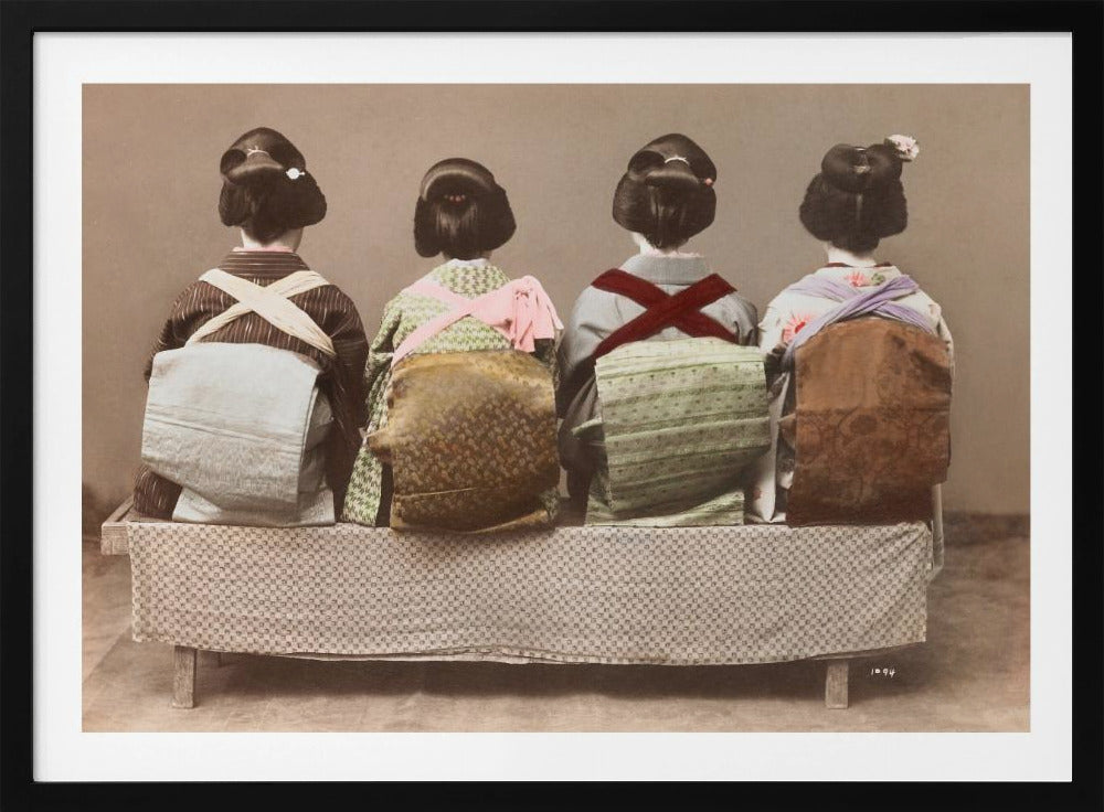 Showing Back Style (19th 20th Century) Japanese Woman Sitting | Poster