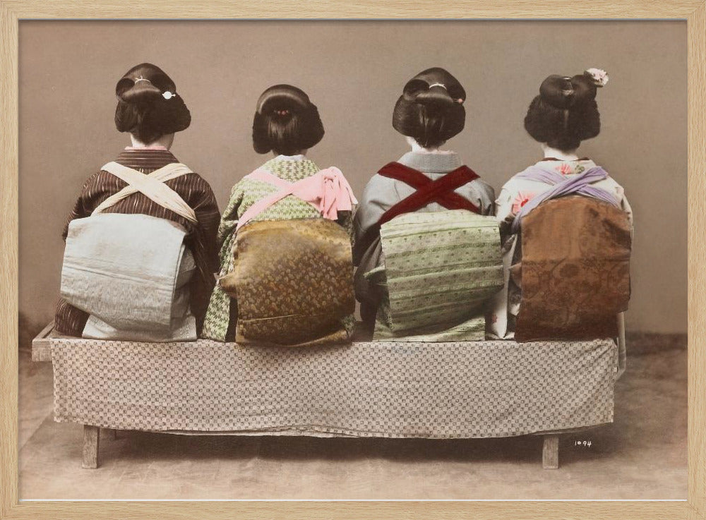 Showing Back Style (19th 20th Century) Japanese Woman Sitting | Poster