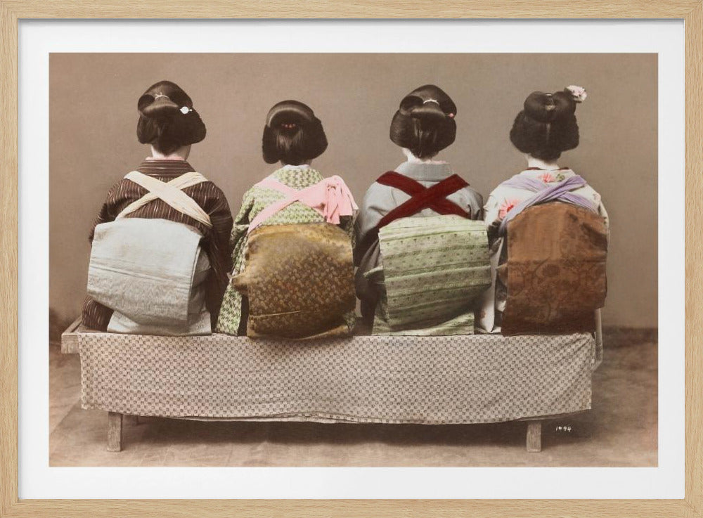 Showing Back Style (19th 20th Century) Japanese Woman Sitting | Poster