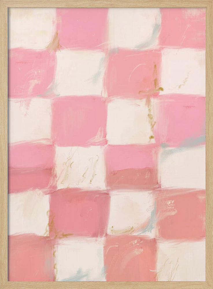Pastel Geruit Geluk | Poster