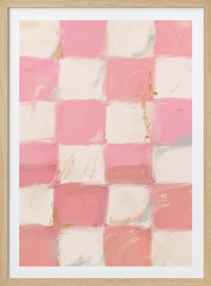 Pastel Geruit Geluk | Poster