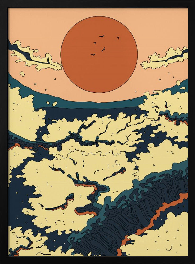 Abstracte Japanse zonsondergang | Poster