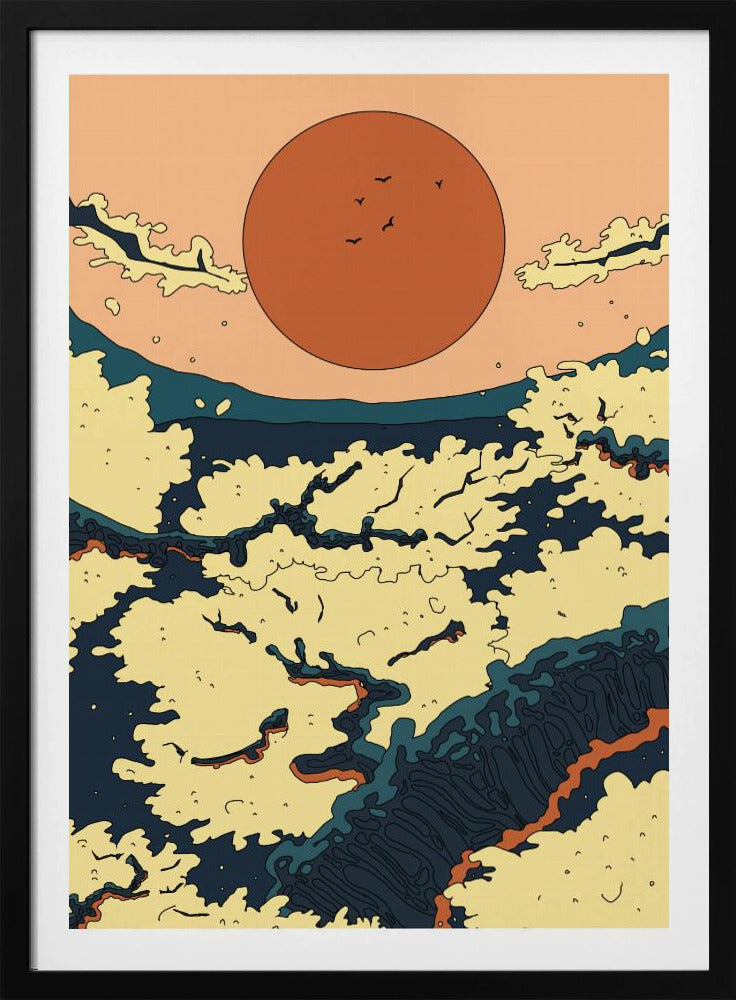Abstracte Japanse zonsondergang | Poster