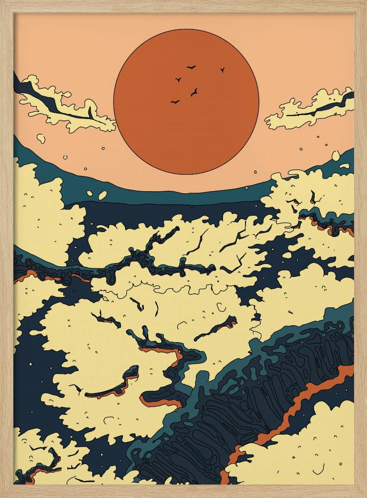 Abstracte Japanse zonsondergang | Poster