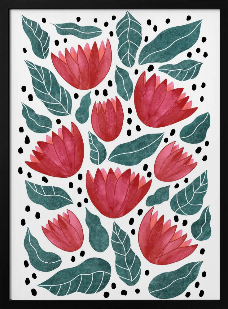 Rode bloemen II | Poster