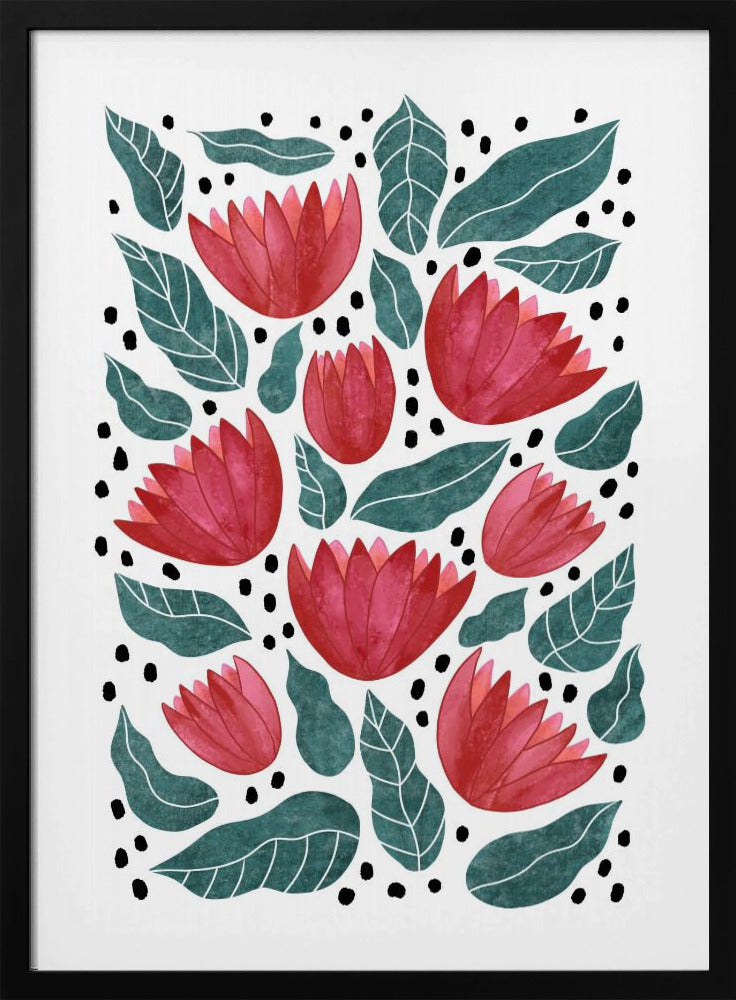 Rode bloemen II | Poster