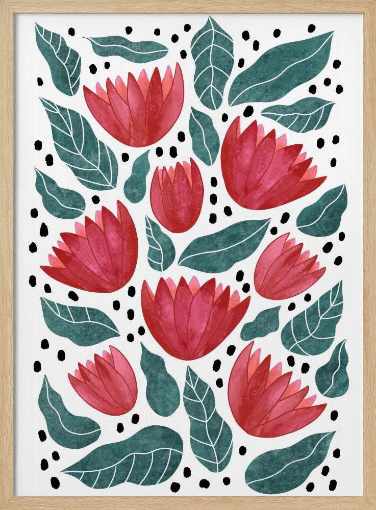 Rode bloemen II | Poster