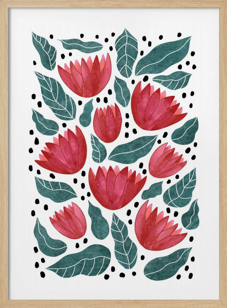 Rode bloemen II | Poster