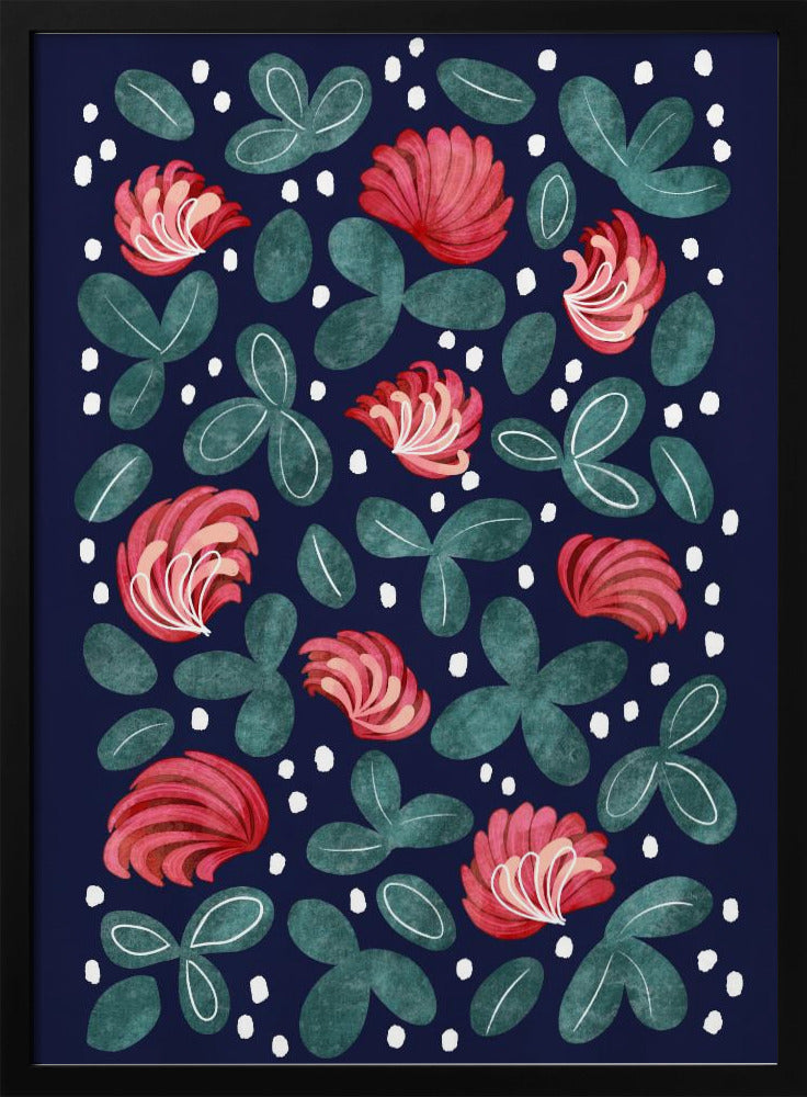 Rode bloemen III | Poster